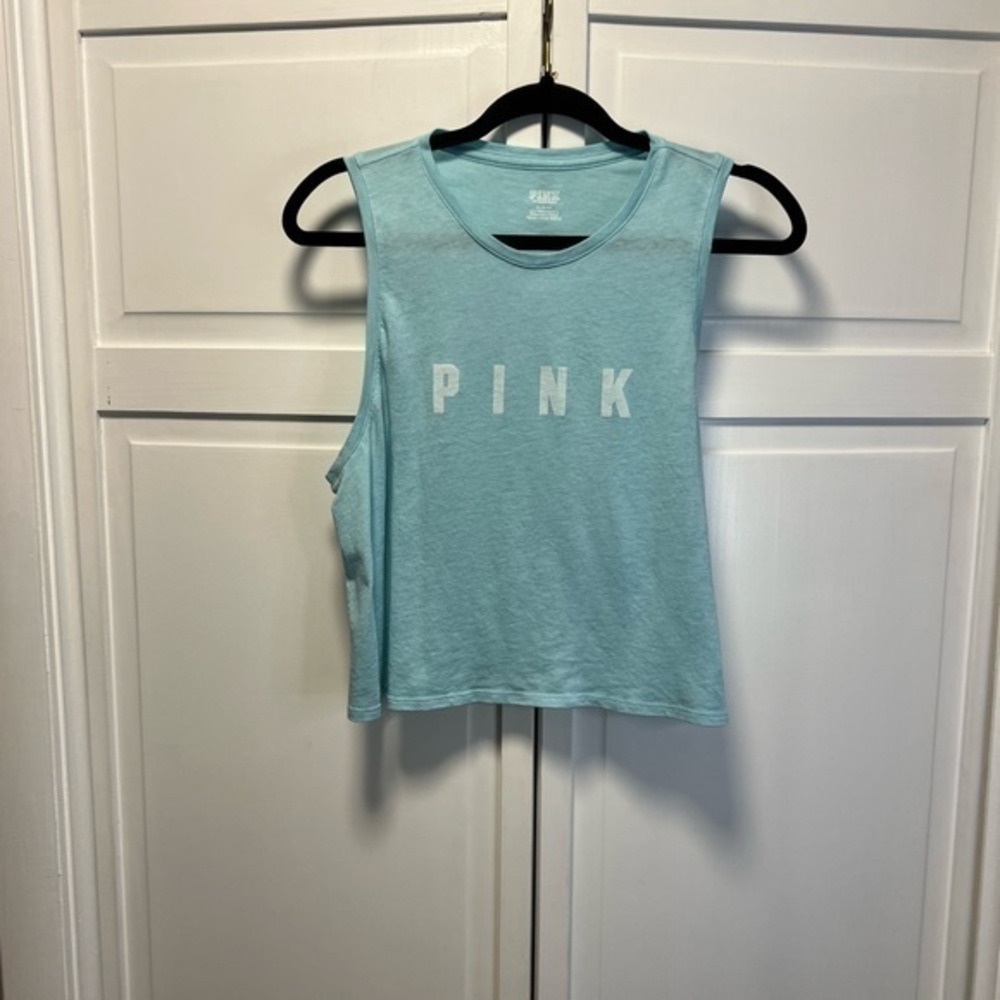 Victoria’s Secret Pink Crop Tank Top Size Women’s Medium Color Light Blue